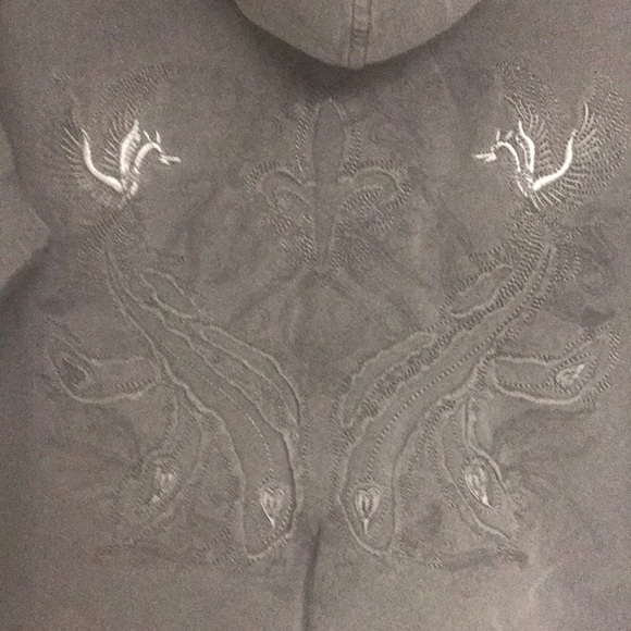 Jogging suit jacket with hood. Gray. Size 2xl - Picture 4 of 6